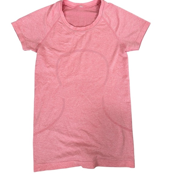 Lululemon Swiftly Tech Short Sleeve Crew Heathered Pink Lemonade Sz 6 - Picture 1 of 5